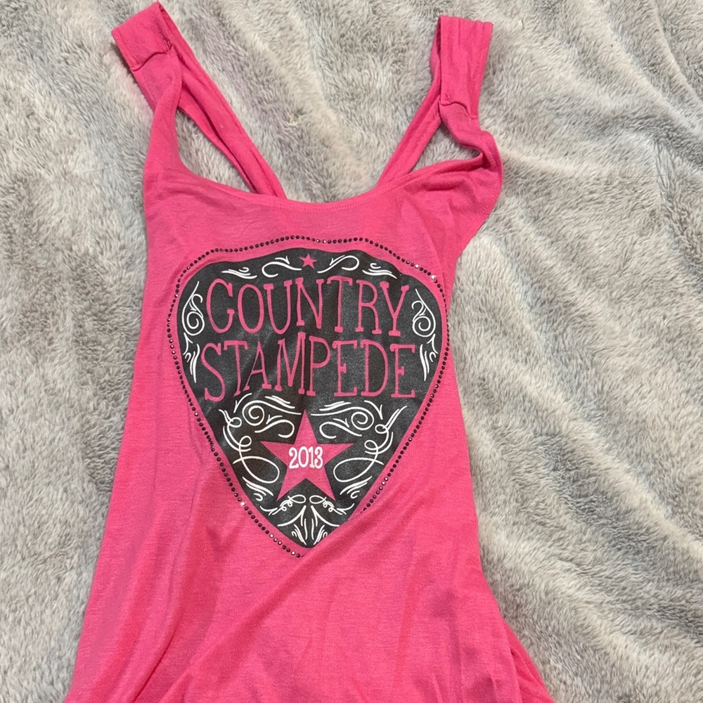 Pink Country Stampede Tank Top